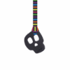 Black skull chew necklace on black stripes lanyard