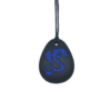 Black dragon kids chew necklace with blue dragon on plain black cord