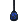 Blue dragon sensory chew necklace on plain black lanyard