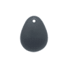 The reverse side of a black chewable dragon pendant