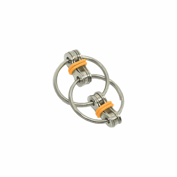 Fidgi-Flip Fiddle Toy with orange bands