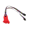 Foot chew necklace on comic book neck lanyard