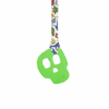 Green skull chew necklace on dinosaurs lanyard