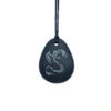 Black dragon chew necklace with grey dragon on plain black cord, ideal for those with ADHD