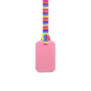 Light pink Taggles sensory chew taggles necklace with pink stripes lanyard