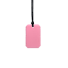 Light pink taggles chew necklace with black cord