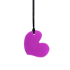 Hot pink chewy heart necklace with black cord