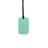 Mint green taggles chew necklace with black cord