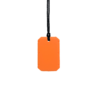 Orange taggles chew necklace with black cord