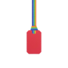 Red Taggles sensory chew taggles necklace with rainbow pride lanyard