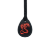 Red dragon autism chew necklace on plain black lanyard