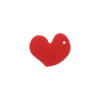 Reverse face of red chewy heart pendant