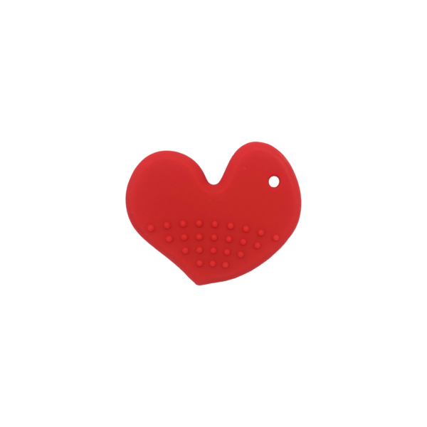 Reverse face of red chewy heart pendant