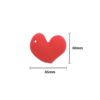 Red chewy heart necklace with measurements