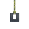 Black square chew necklace with camouflage lanyard