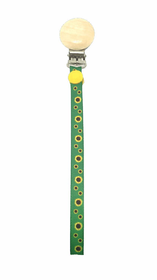 Sunflower clip-on to clothes lanyard