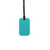 Turquoise taggles chew necklace with black cord