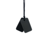 Black and grey dog tag autism chew necklace on black cord