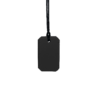 Black chewy taggles pendant on black cord