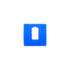 Blue square chew necklace pendant reverse