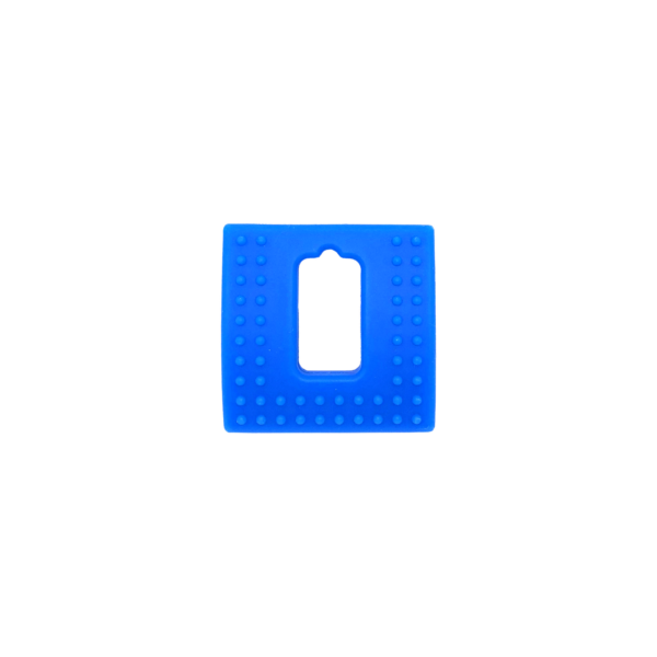 Blue square chew necklace pendant reverse