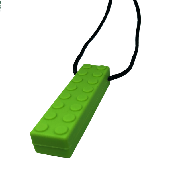 Green Brick Chew Necklace on cord