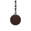 Brown biscuit chew necklace with hand made cookie monster lanyard