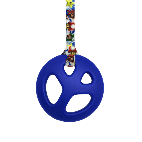 Peace Chew Necklace on mario lanyard