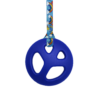 Blue chewy Peace pendant on rainbows lanyard