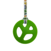 Green chewy Peace pendant on pokemon lanyard