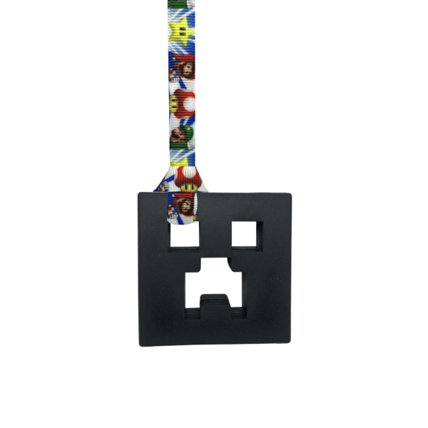 Black chewy creeper necklace with mario lanyard