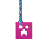 Pink chewy creeper necklace with rainbows lanyard