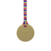 Custard Biscuit Chew Necklace with stripy pink lanyard
