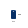 Blue dog tag sensory chew necklace with measurements