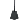 Grey dog tag sensory chew necklace pair on black cord