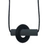 Grey and black Axle adult chew necklace on black cord