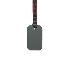 Grey taggles chew necklace with nintendo lanyard