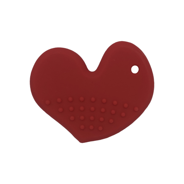 Reverse face of red chewy heart pendant