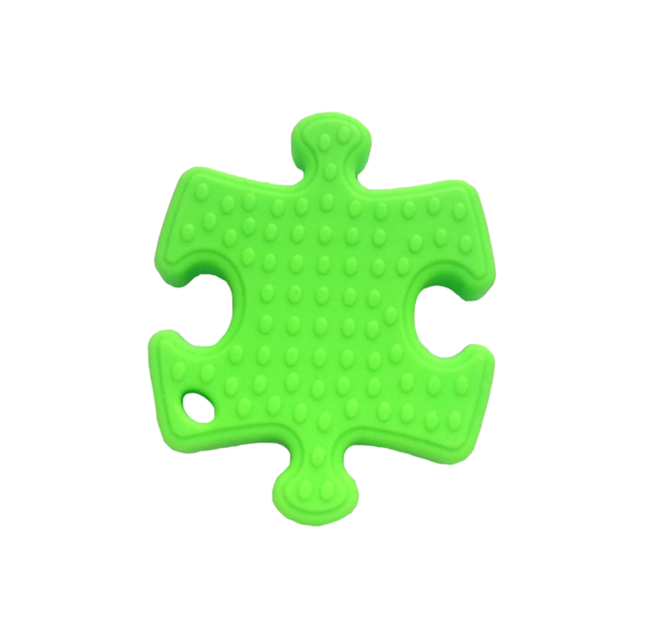 Green puzzle chew pendant reverse face