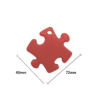 Red puzzle chew necklace with measurements