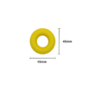 Yellow ring chew necklace with measurements
