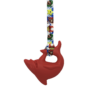 Red shark chew necklace on handmade mario lanyard, ideal for those with sensory needs