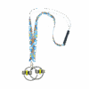 Fidgi-Flip fidget necklace with yellow bands on handmade neck lanyard