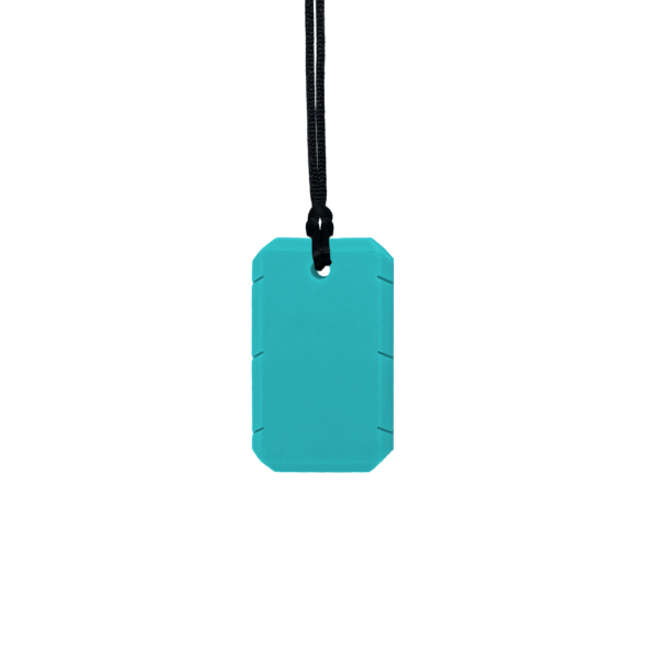 Turquoise chewy taggles necklace with black cord