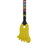 Yellow foot chew necklace with hand made pacman lanyard