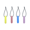 4 pack of pastel coloured Zip Chews, alternative to chewing clothes