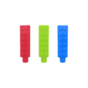 3 pack of brick pencil toppers in red, green and blue