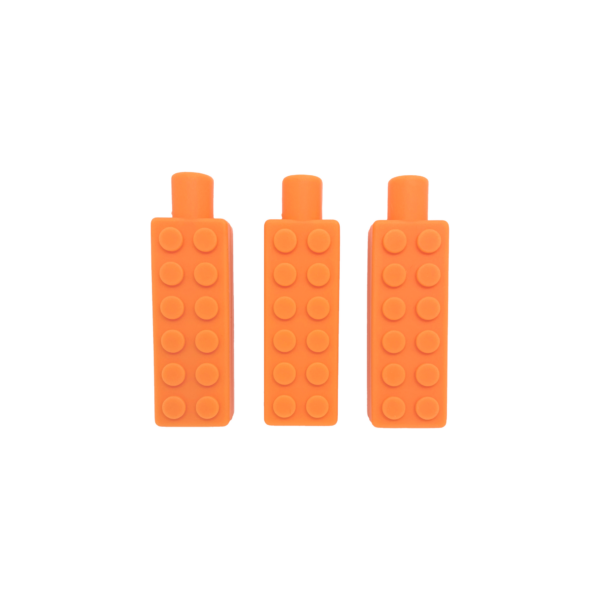 3 pack of orange brick pencil topper chews