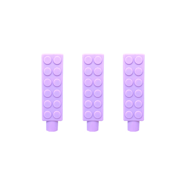 3 pack of purple brick pencil topper sensory chews