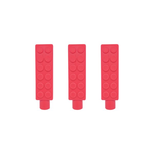 3 pack of red brick pencil topper chews